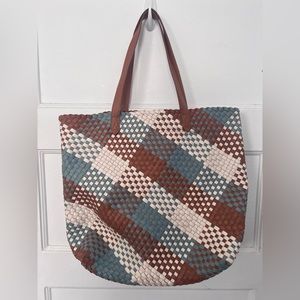 Madewell Large Transport Tote in multicolored woven leather